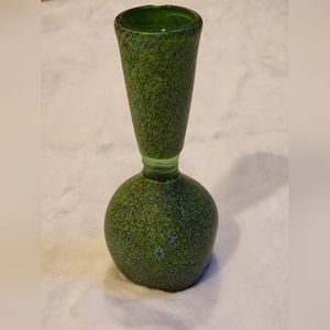 Thomas Spake, green glass vase, etched blown glass vase